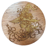 Image of the Witch with a whimsical hat coaster