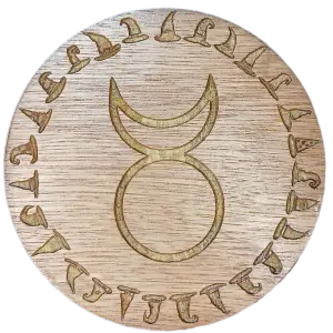 image of the Male Witch symbol coaster
