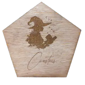 Image of the Lid of the witch coaster box
