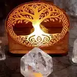 Tealight Holder Tree of life disc with back light on