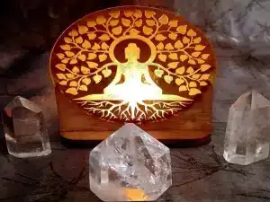 Tealight Holder Buddha gold disc with the back light