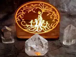 Tealight Holder Gaia gold disc with the back light