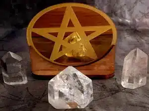 Tealight Holder Pentacle gold disc with out the back light