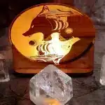Tealight Holder Mani & Sol gold disc with the back light