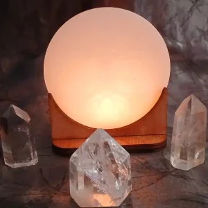 Tealight Holders Opal disc with Light