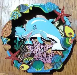Multi-layered 3D Paint set image of our painted Dolphins